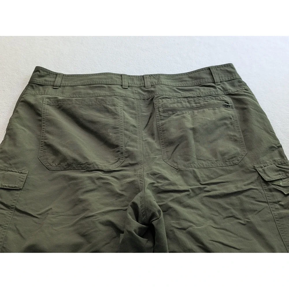 Cabelas Mens Convertible Pants 36x34 Green Lightweight Nylon Zip Off